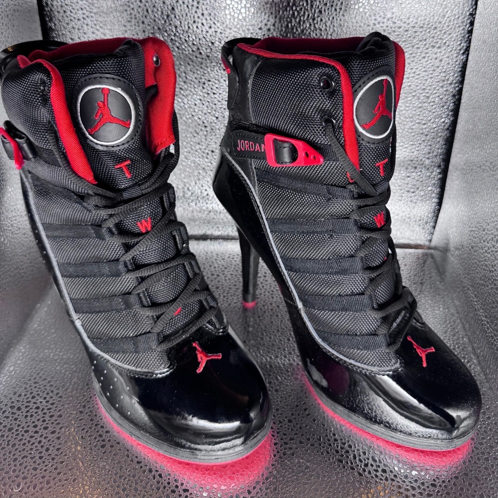 Nike Jordan Women's Dunks  Black and Red Heeled Boots, 309235 007